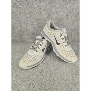 Nike Women's White and Gray Perforated Training Sneakers